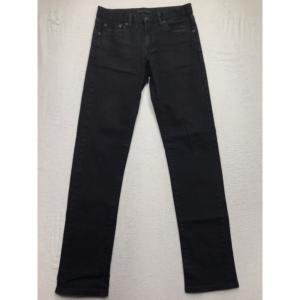 UNIQLO Selvedge Jean Men 28x32 Black Slim Straight Lo Rise Stretch